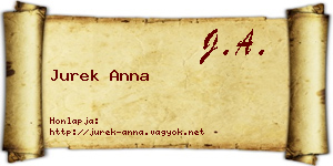 Jurek Anna névjegykártya