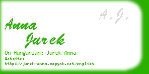 anna jurek business card